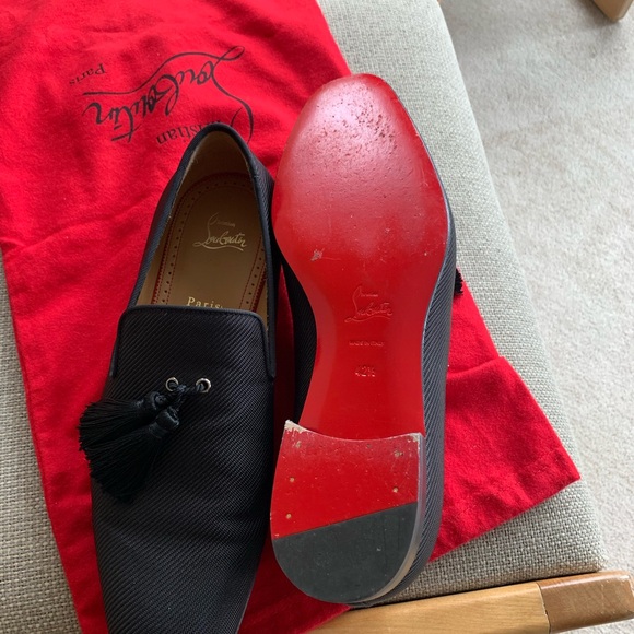 Christian Louboutin Black Textured Tassel Loafers. They are 42.5 size - Picture 2 of 2